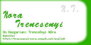 nora trencsenyi business card