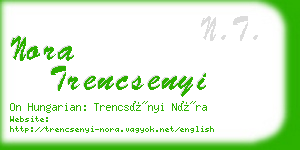 nora trencsenyi business card